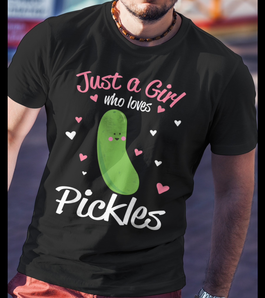 Just A Girl Who Loves Pickles Hearts T-Shirt