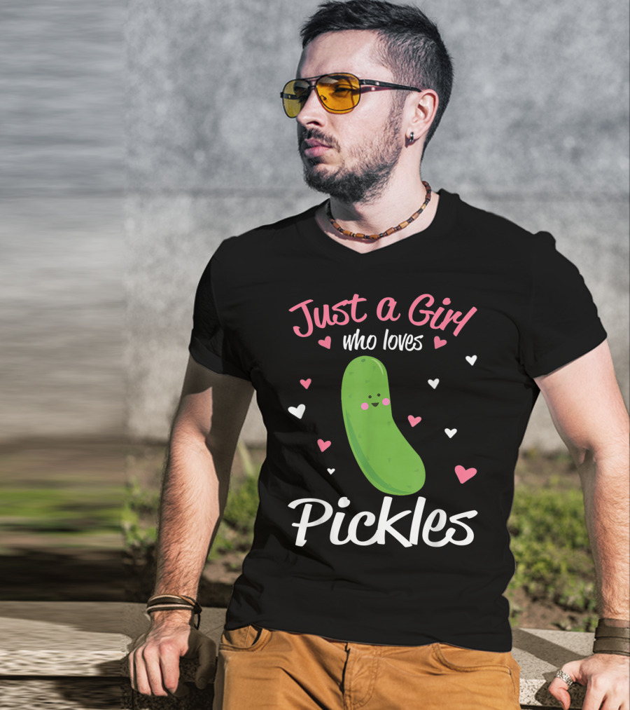 Just A Girl Who Loves Pickles Hearts T-Shirt
