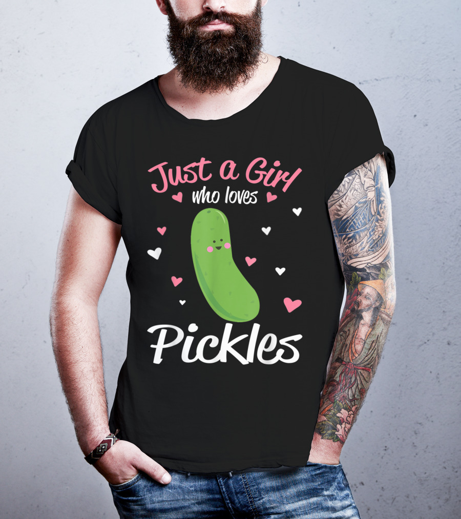 Just A Girl Who Loves Pickles Hearts T-Shirt
