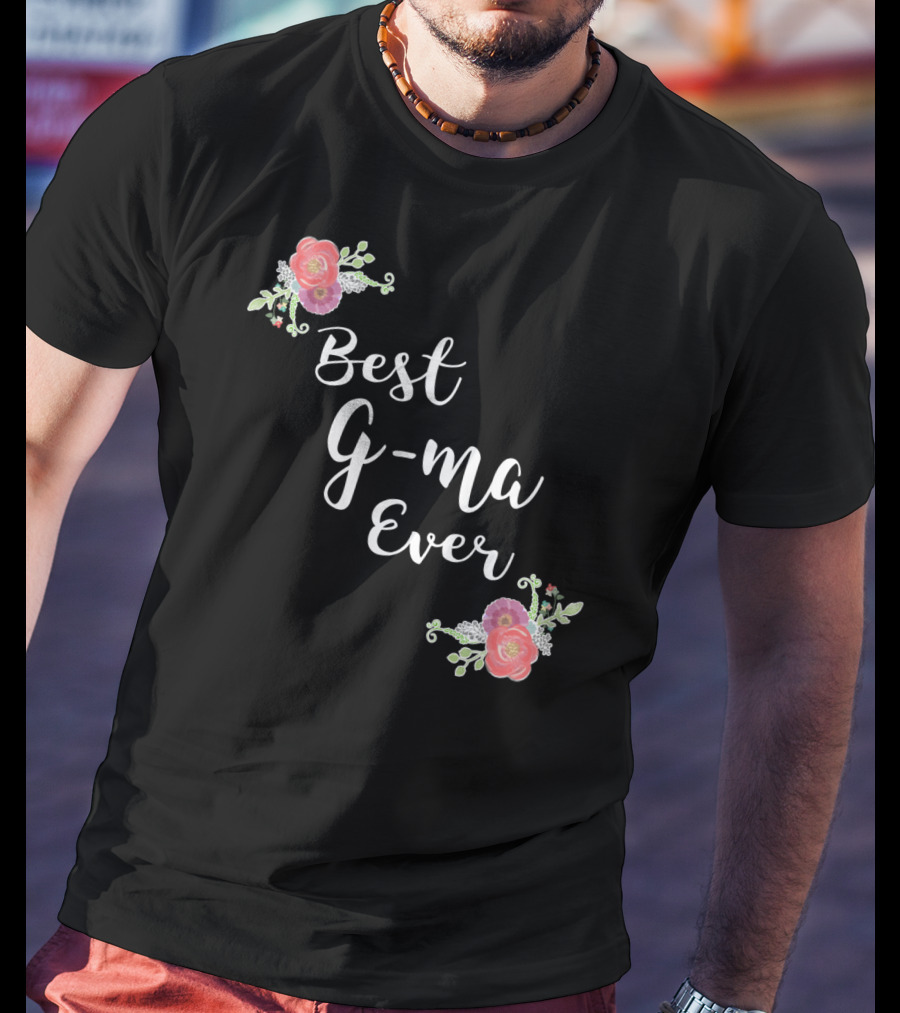 Best G-ma Ever Pink Flowers Floral T-Shirt
