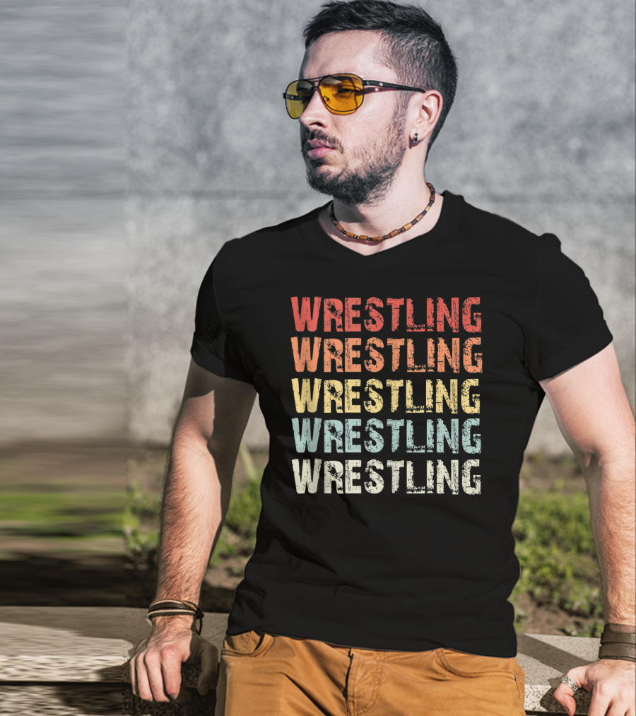 Wrestling Wrestling Wrestling Wrestling Wrestling Retro Lover T-Shirt