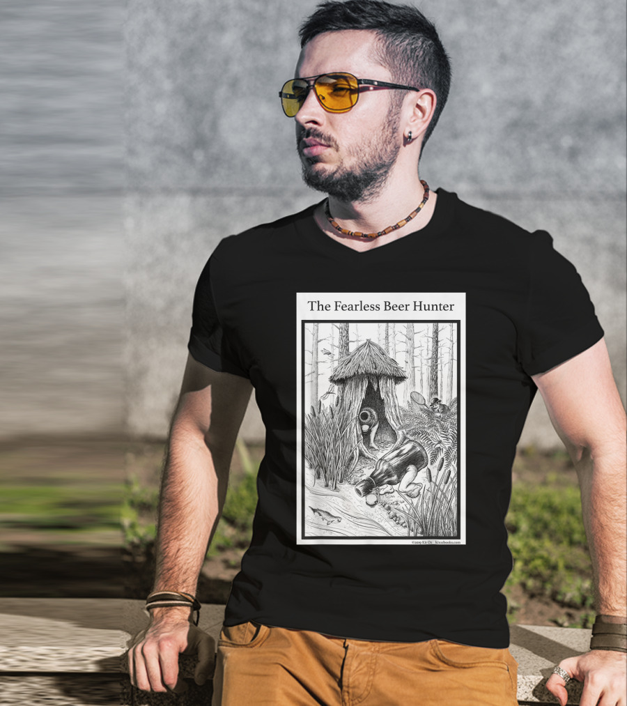 The Fearless Beer Hunter Forest Adventure Hut Scene T-Shirt