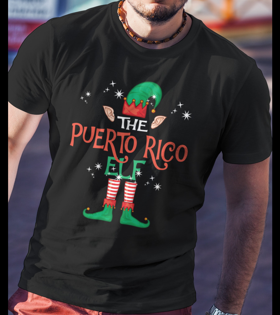 The Puerto Rico Elf Christmas Family Group T-Shirt