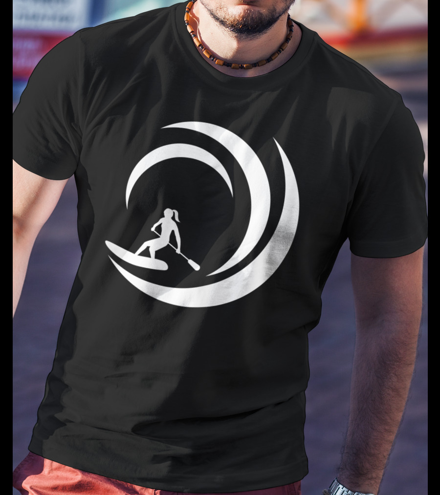 Stand Up Paddle Board SUP Paddling Wave Circle T-Shirt