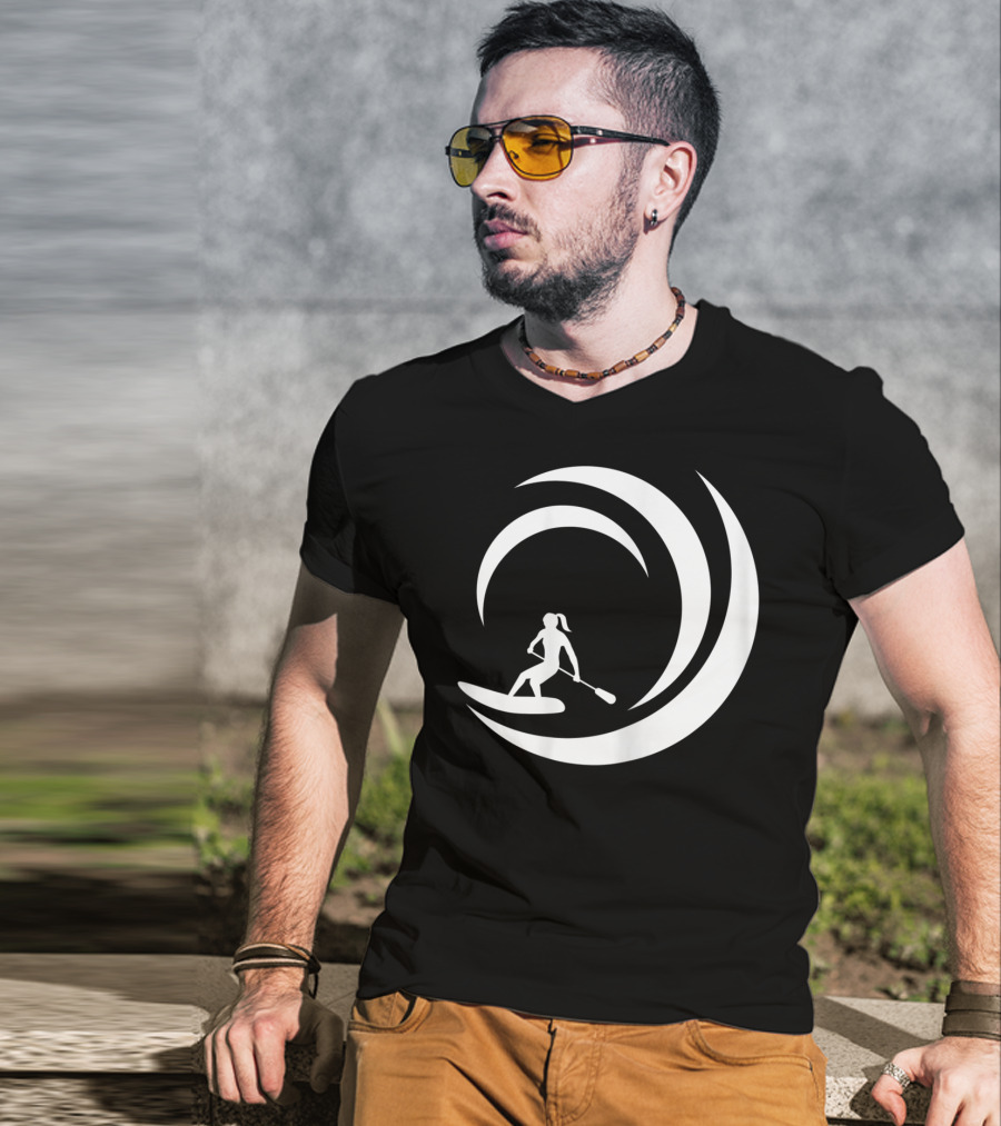 Stand Up Paddle Board SUP Paddling Wave Circle T-Shirt
