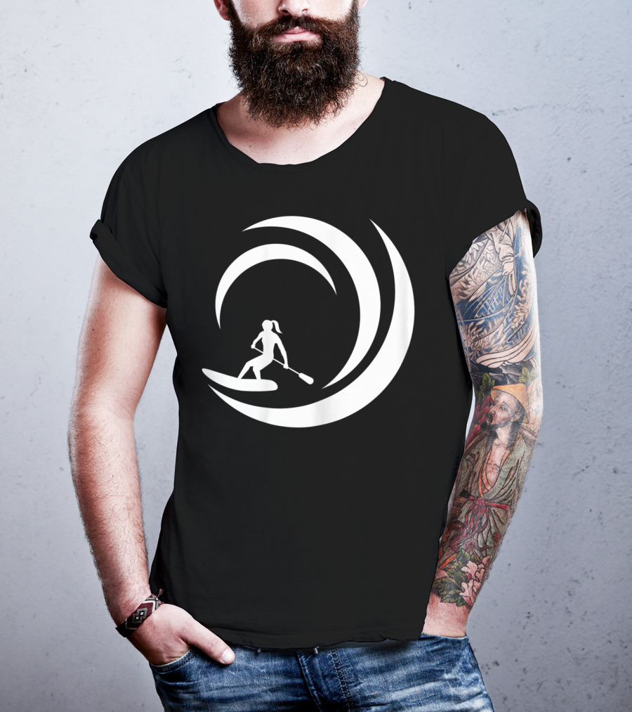 Stand Up Paddle Board SUP Paddling Wave Circle T-Shirt