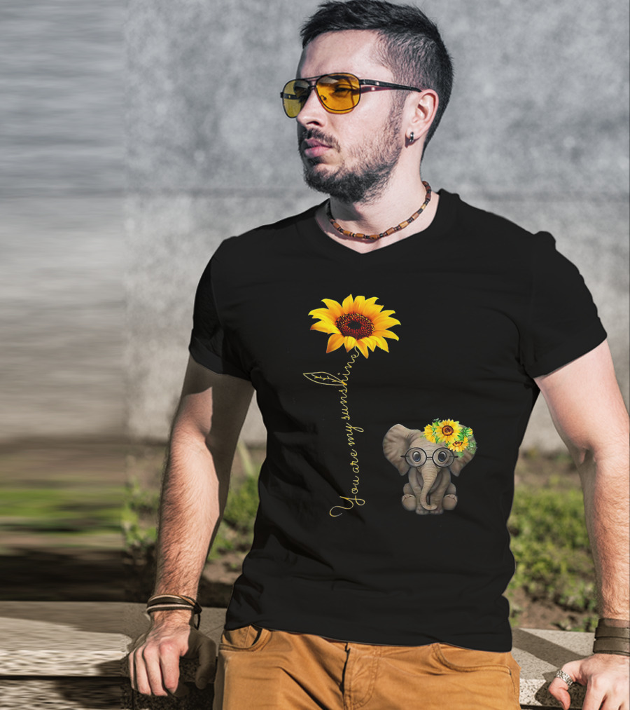 You Are My Sunshine Sunflower Elephant Hippie T-Shirt