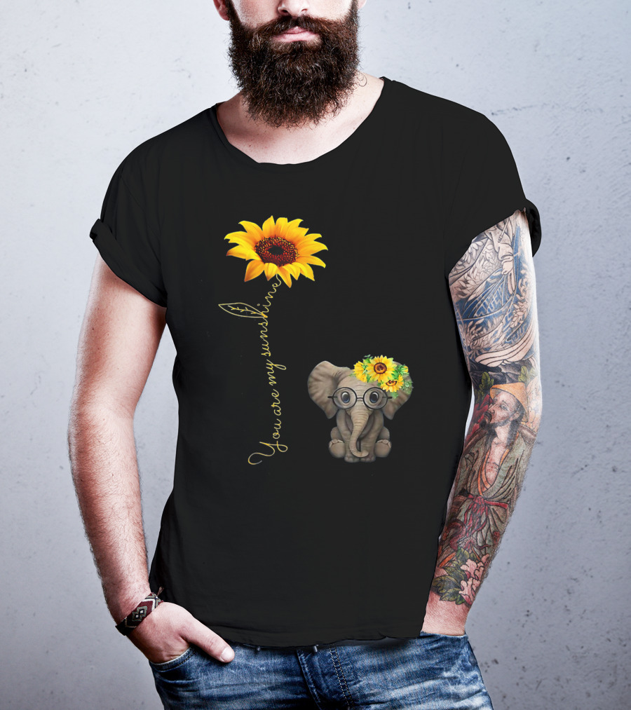 You Are My Sunshine Sunflower Elephant Hippie T-Shirt