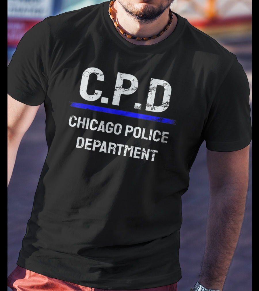Thin Blue Line C.P.D Chicago Police Department T-Shirt