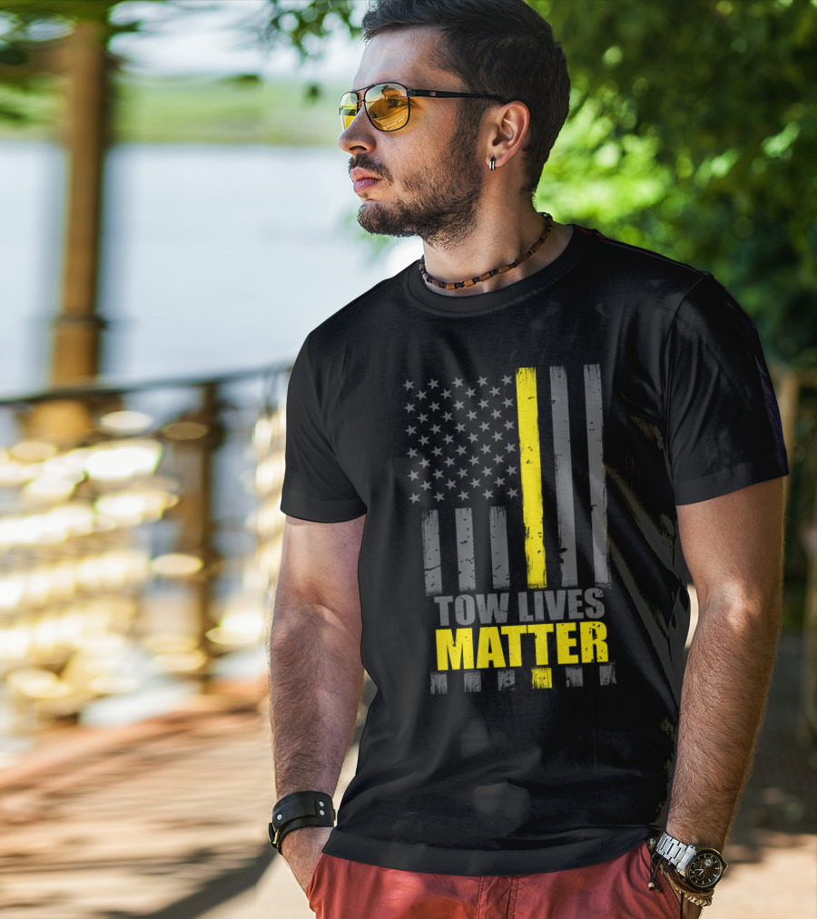 Tow Lives Matter Thin Yellow Line Flag T-Shirt