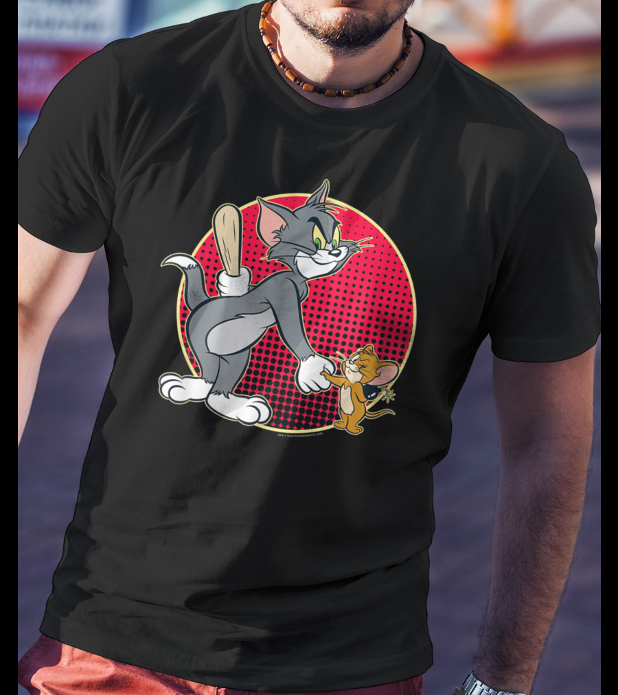 Tom And Jerry Classic Cartoon Characters Playful Moment T-Shirt