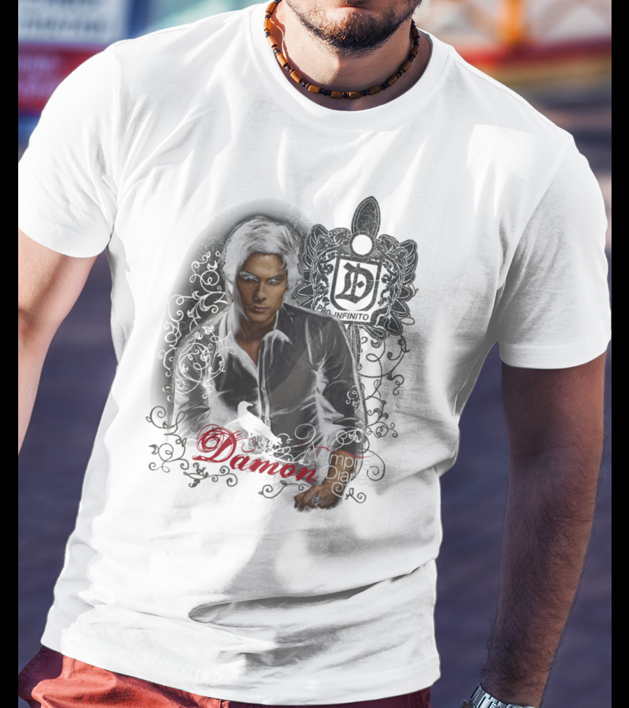 Damon The Vampire Diaries Text T-Shirt