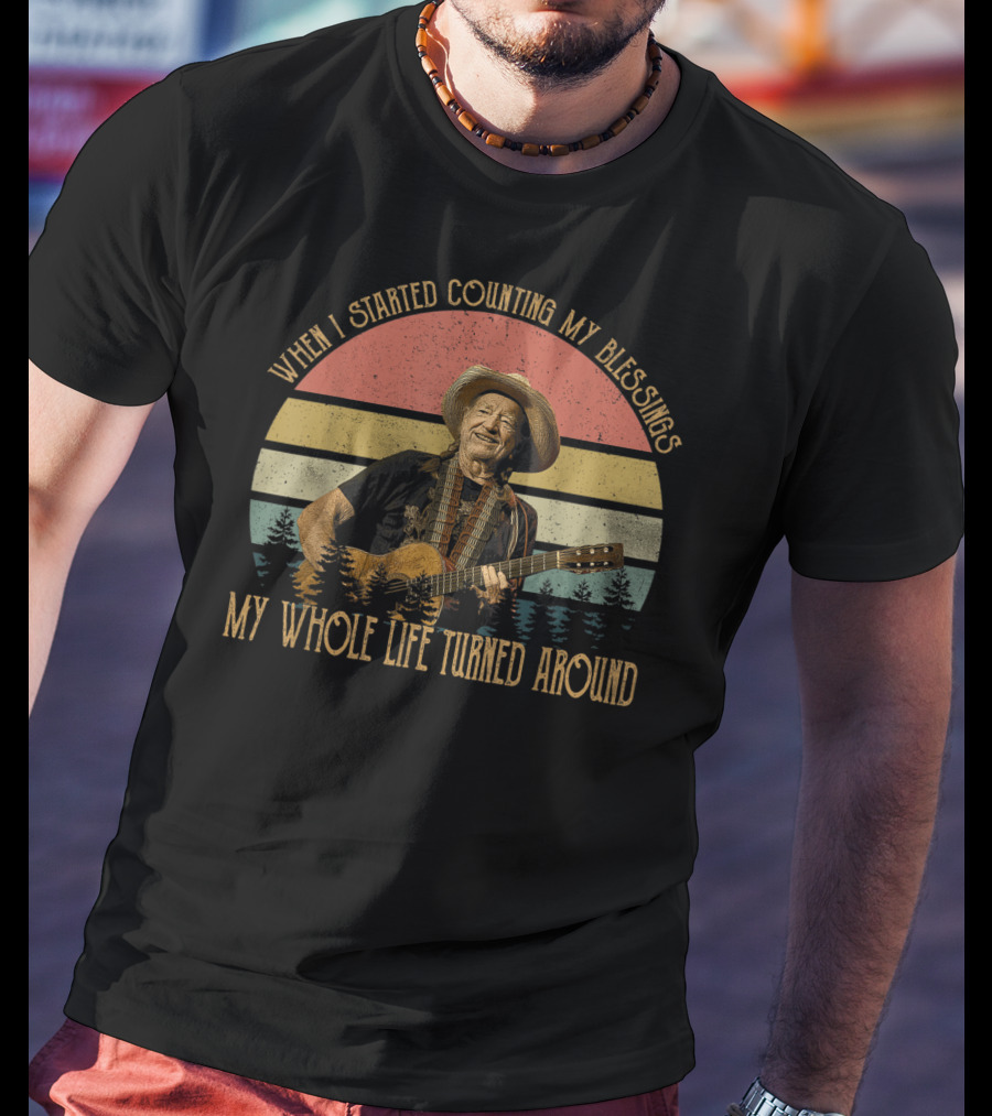Willie Nelson Vintage Legends Live Counting My Blessings Whole Life Turned Around T-Shirt