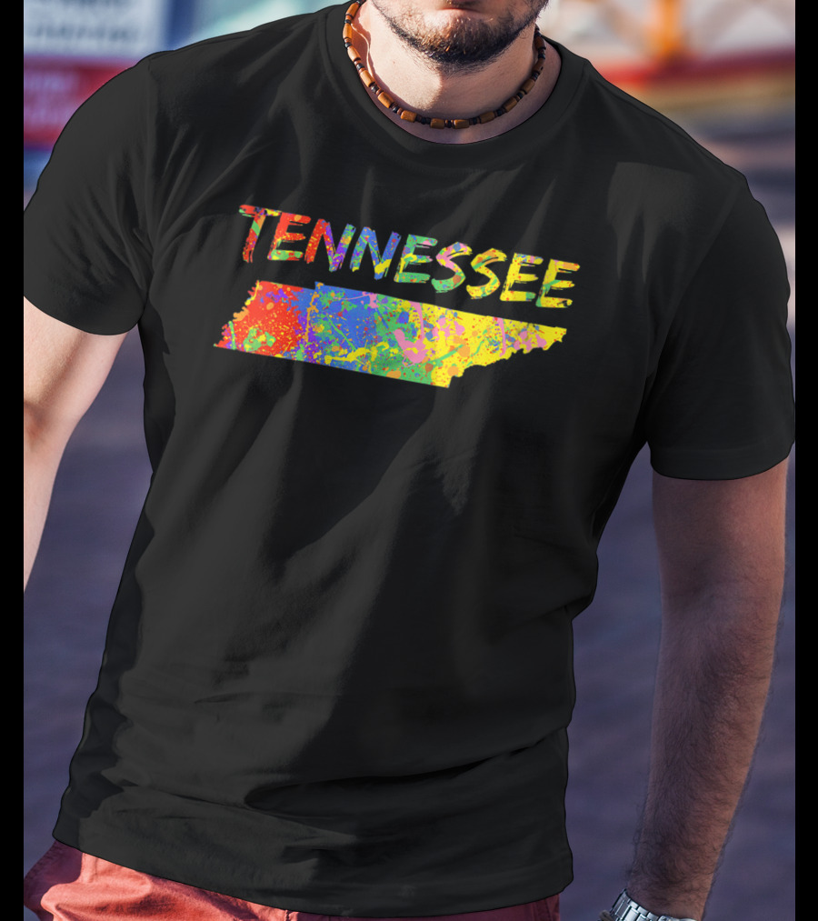 Tennessee Colorful State Outline Brush Stroke T-Shirt