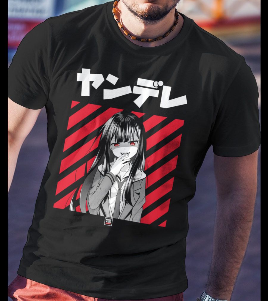Yandere Japanese Anime Red Eyes Dark Hair Manga T-Shirt