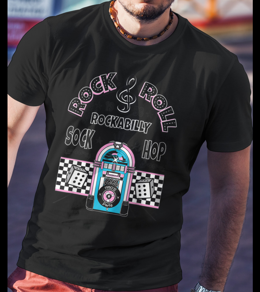 Rock And Roll Rockabilly 1958 Sock Hop Party Jukebox T-Shirt