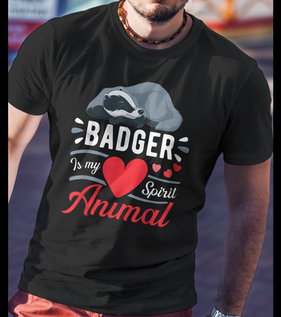 Badger Is My Love Spirit Animal Cute Badger Sleeping T-Shirt