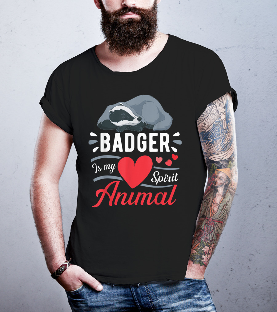 Badger Is My Love Spirit Animal Cute Badger Sleeping T-Shirt