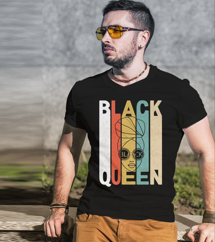 BLACK QUEEN Afro Headwrap Sunglasses T-Shirt