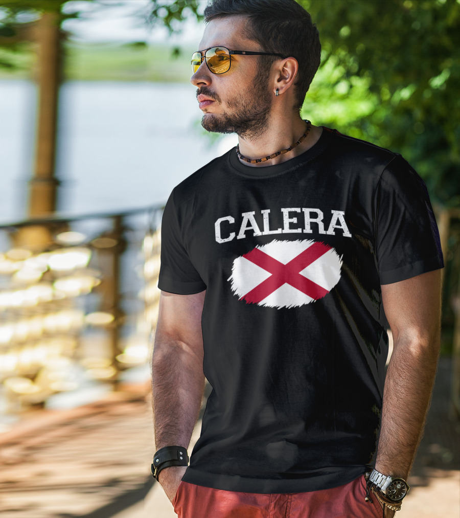 Calera Alabama Vintage USA Flag Sports T-Shirt
