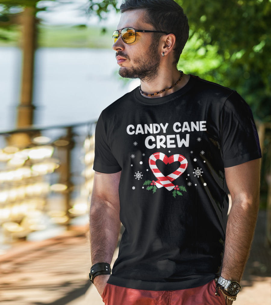 Candy Cane Crew Christmas Heart Snowflakes Sweets Family E2 T-Shirt