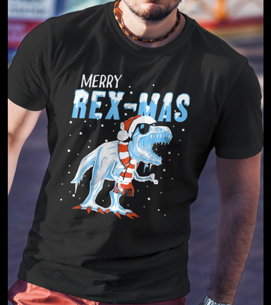 Merry Rexmas Santa Dinosaur Christmas T-Shirt