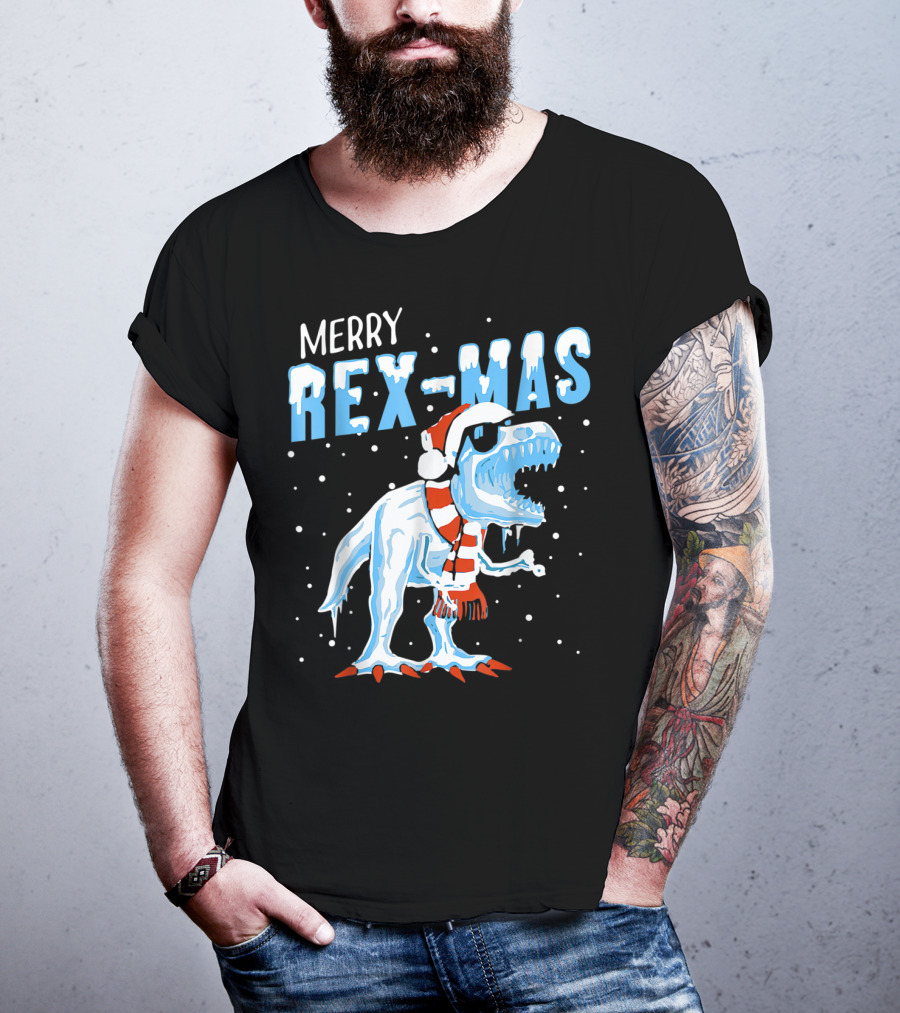 Merry Rexmas Santa Dinosaur Christmas T-Shirt