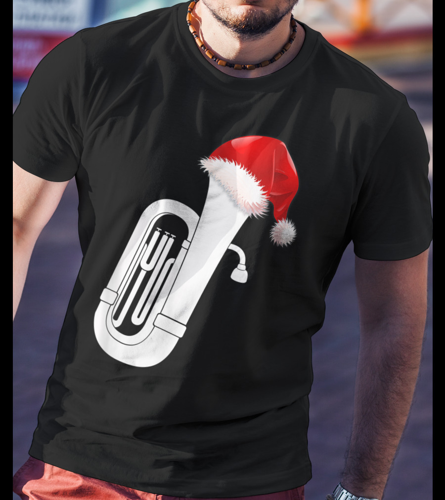 Christmas Tuba Santa Band Players Festive Holiday Instrument T-Shirt