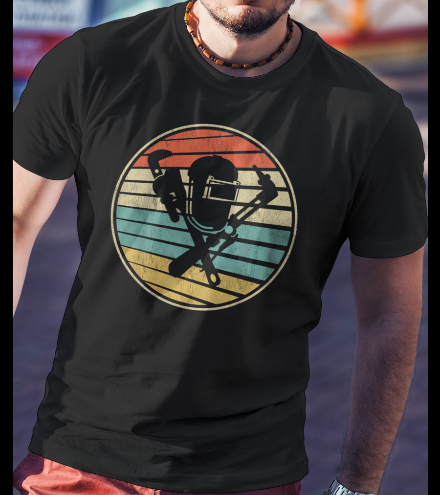 Cool Vintage Welding Helmet Wrench Torch Retro 70S 80S T-Shirt
