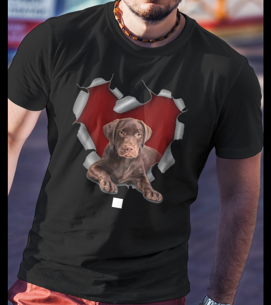 Cute Torn Heart Labrador Retriever Dog T-Shirt