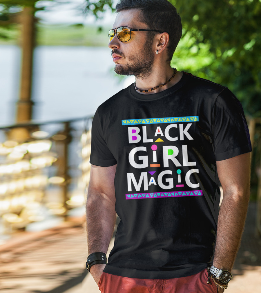 Black Girl Magic Dashiki Style With Colorful Accents T-Shirt