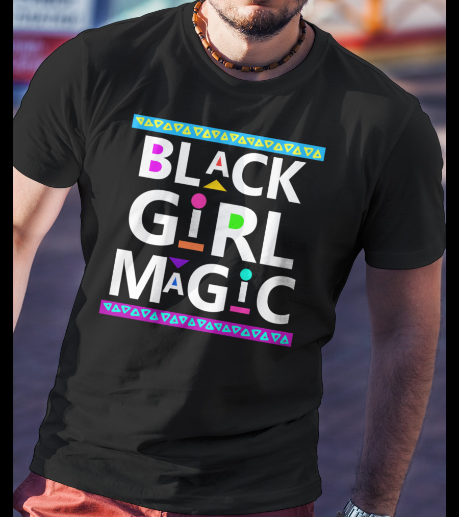 Black Girl Magic Dashiki Style With Colorful Accents T-Shirt
