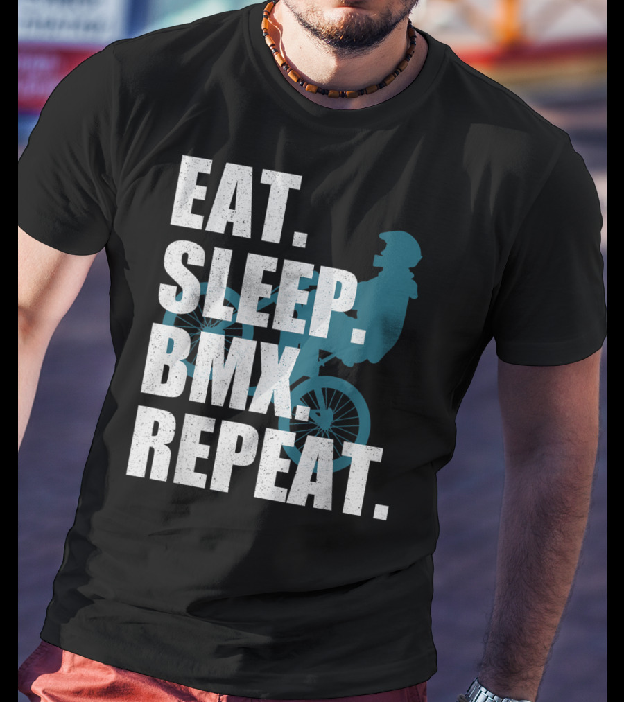 Eat Sleep BMX Repeat Funny Vintage BMX Rider T-Shirt