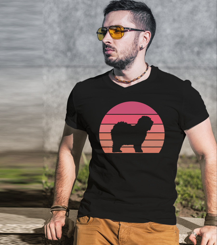 English Sheepdog Cool Vintage Sunset T-Shirt
