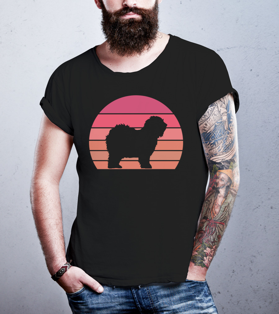English Sheepdog Cool Vintage Sunset T-Shirt