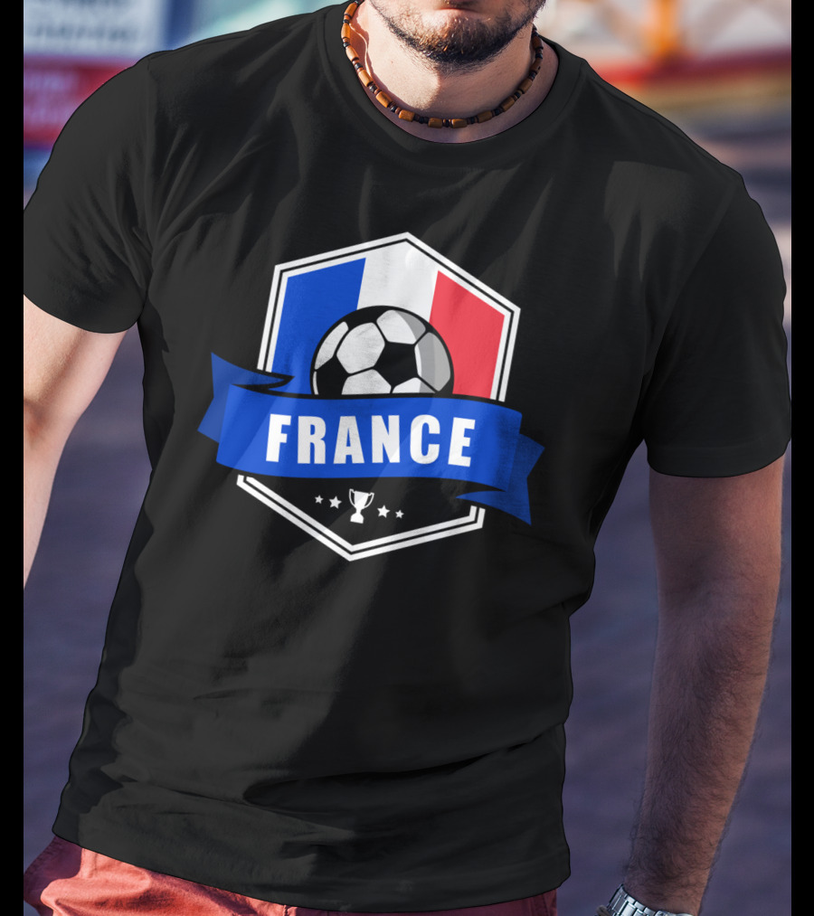 France Soccer French Team Ball Flag Trophy Fan T-Shirt