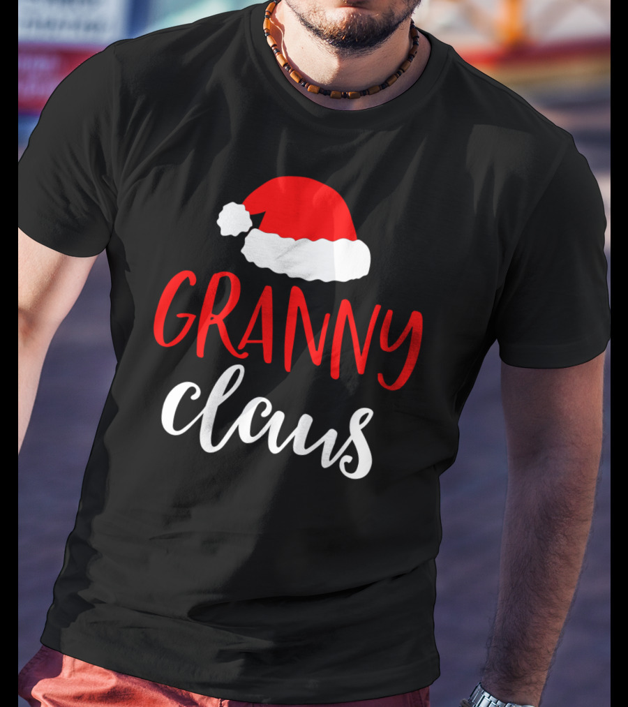 Granny Claus Christmas Santa Hat T-Shirt