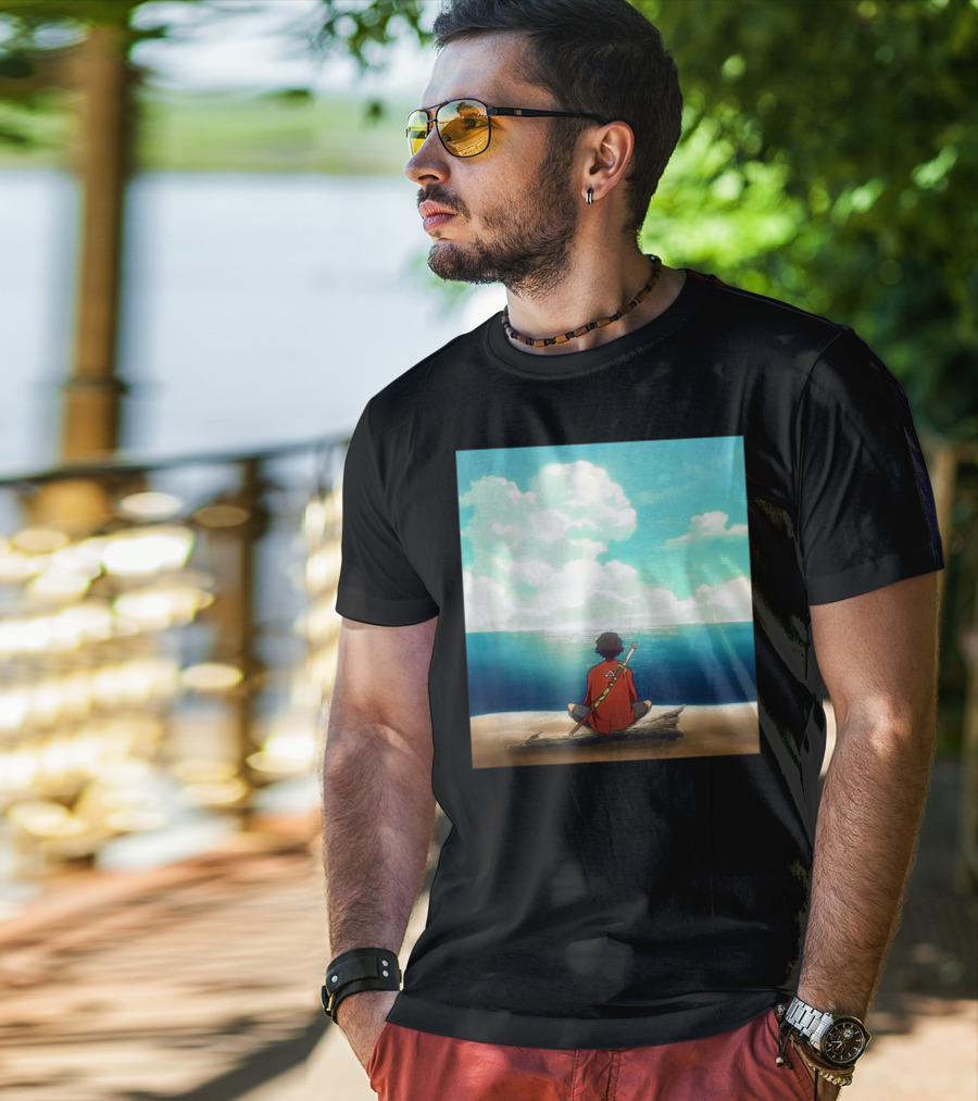 Samurai Champloo Reflective Ocean Scene T-Shirt