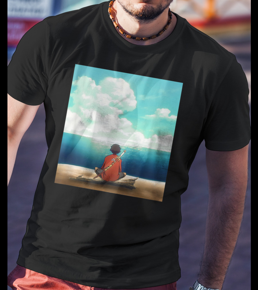 Samurai Champloo Reflective Ocean Scene T-Shirt