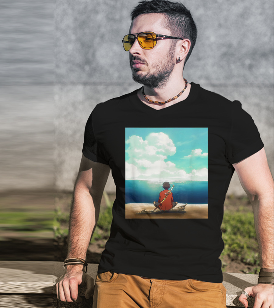 Samurai Champloo Reflective Ocean Scene T-Shirt