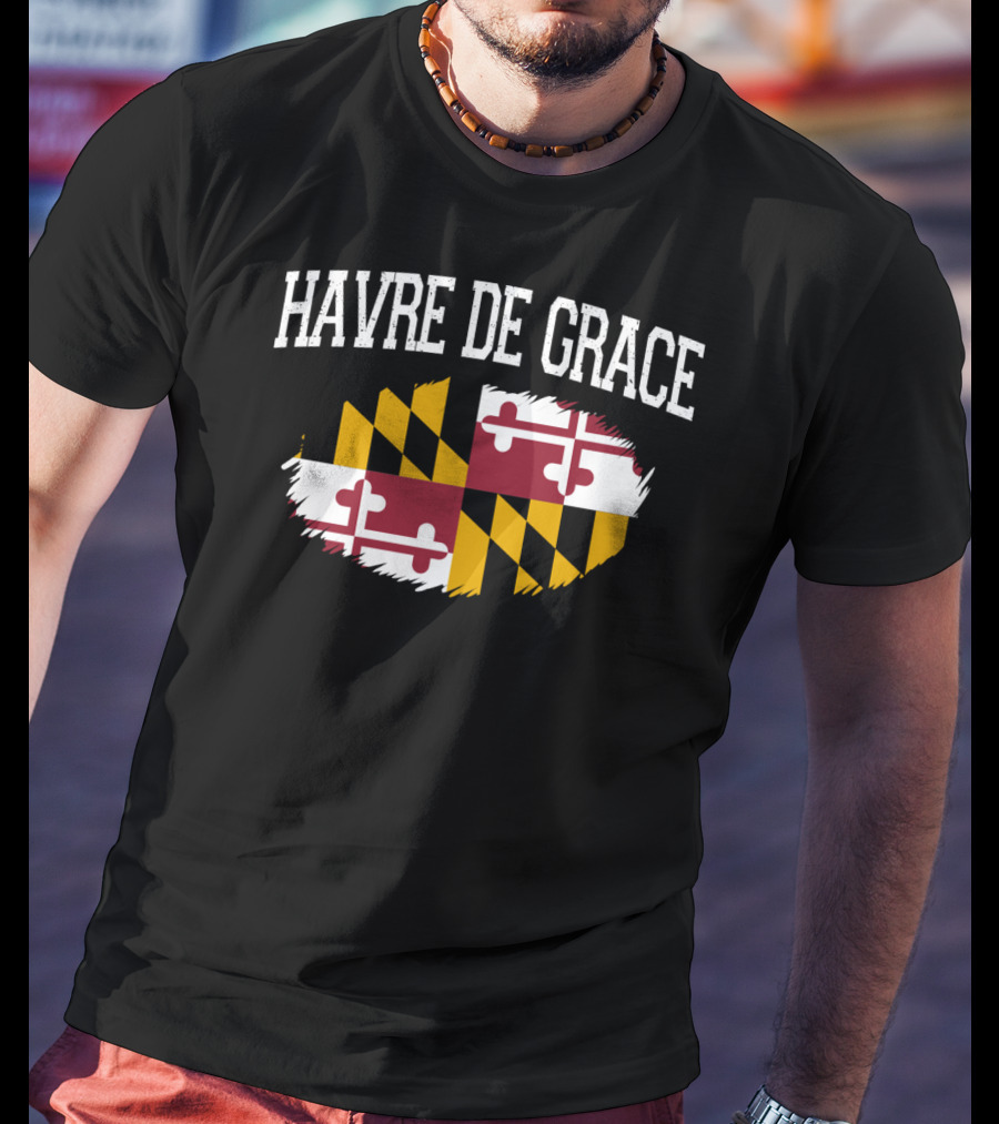 Havre De Grace Maryland Flag Vintage Usa T-Shirt