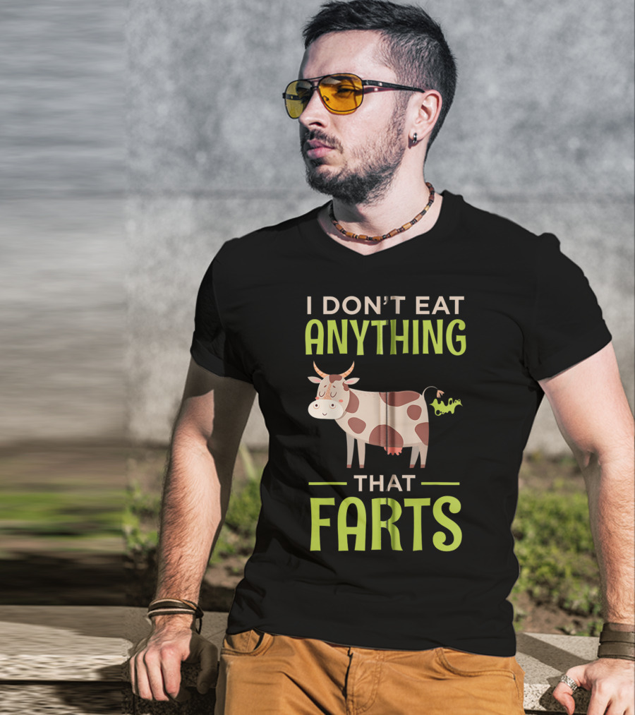 I Don't Eat Anything That Farts Vegan Cow T-Shirt