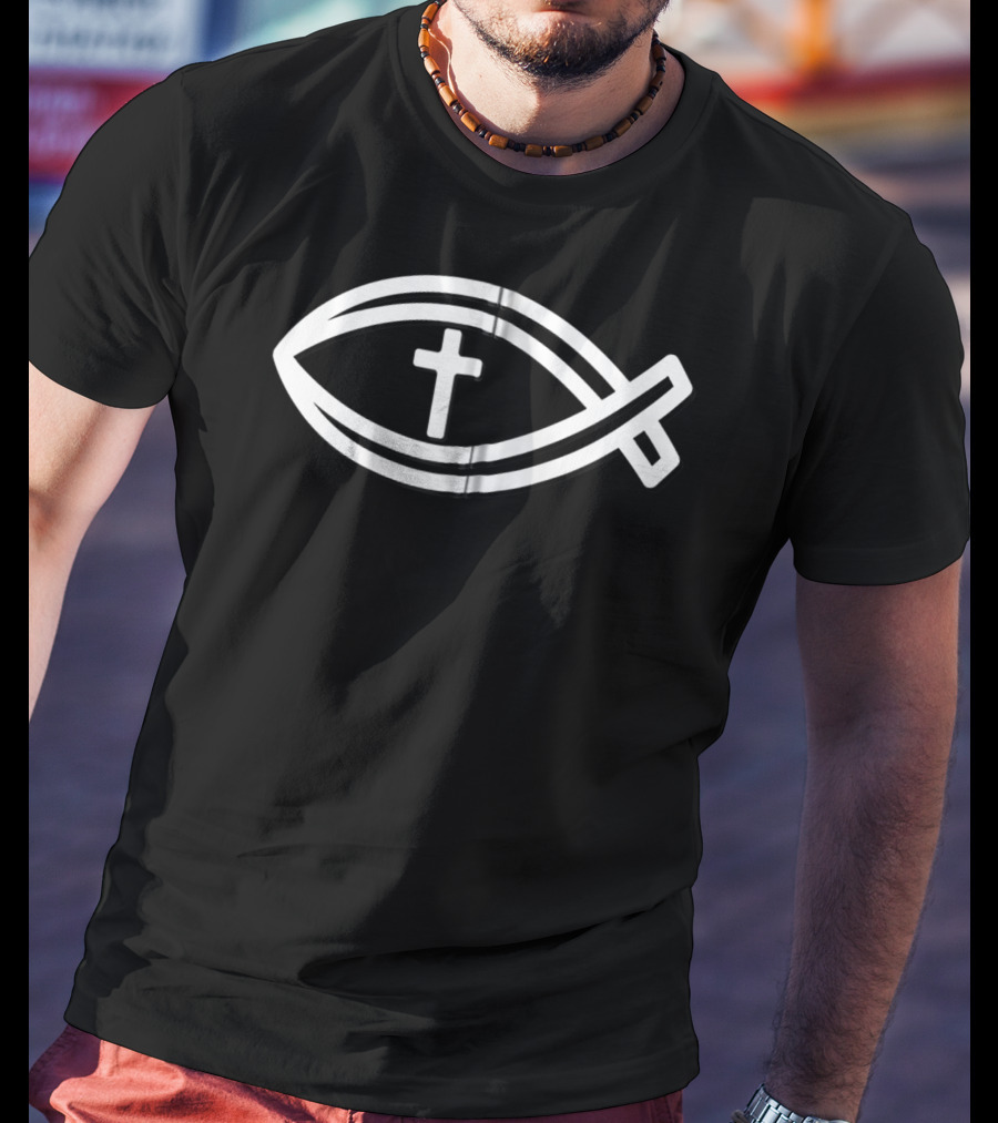 Ichthys Symbol Cross Jesus Christ Christianity God T-Shirt