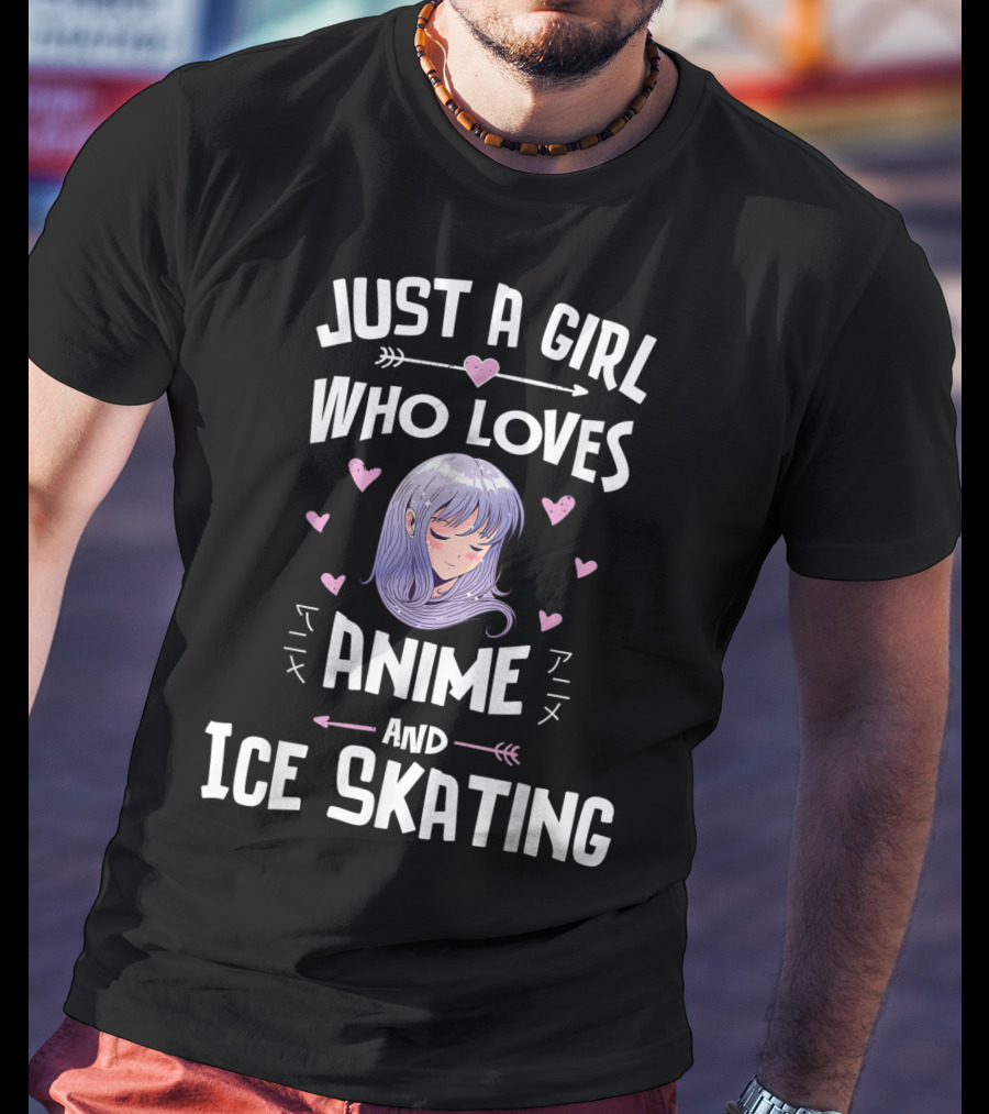 Just A Girl Who Loves Anime Ice Skating Hearts And Arrows T-Shirt