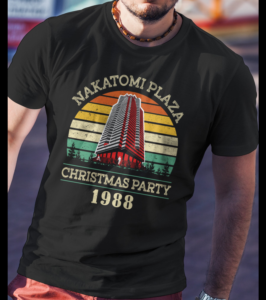 Nakatomi Plaza Christmas Party 1988 Retro Men Boy Pop Culture T-Shirt