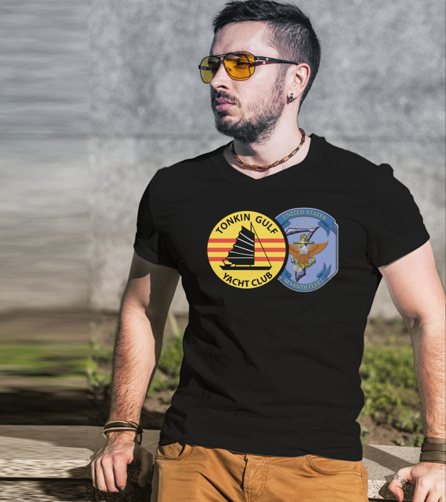 Tonkin Gulf Yacht Club United States Seventh Fleet Navy Emblem T-Shirt