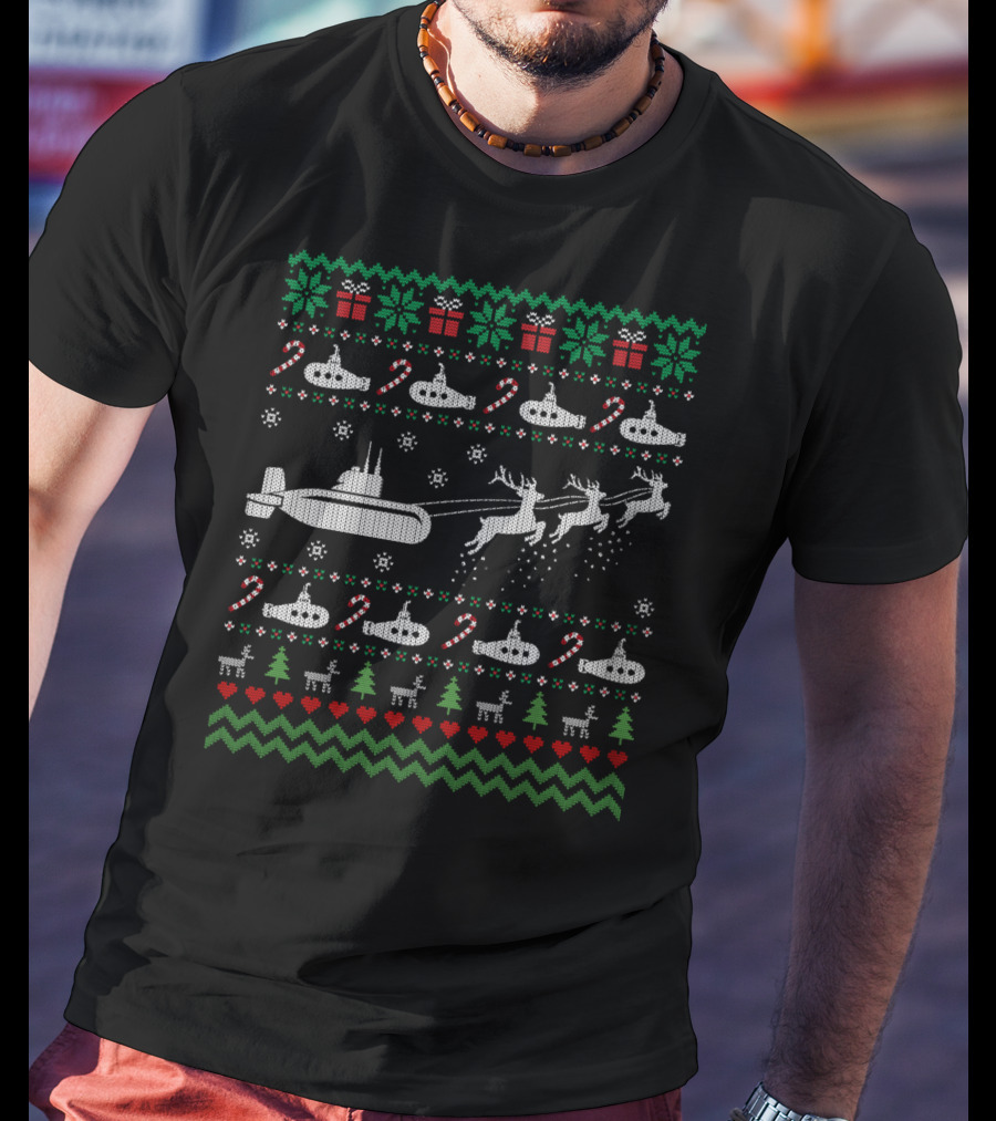 Navy Submarine Submariner Holiday Christmas T-Shirt