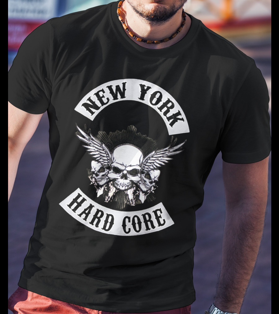 New York Hard Core Skull Wings Nyhc Usa Straight Edge T-Shirt