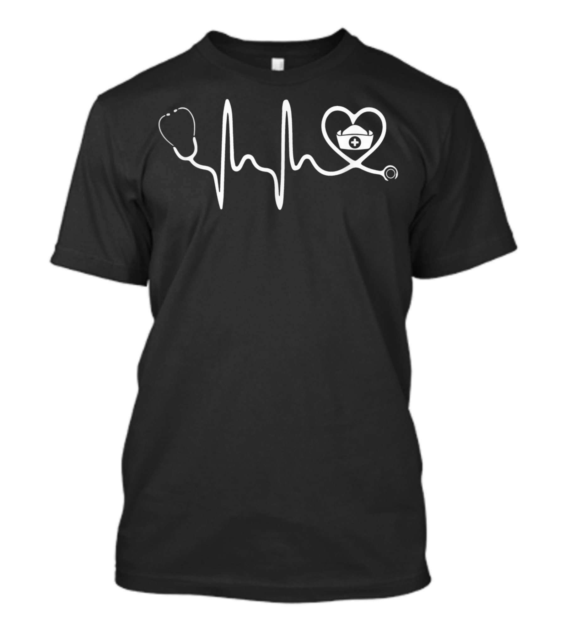 Nurse Stethoscope Heartbeat Nurses Nursing Heart Hat T-Shirt