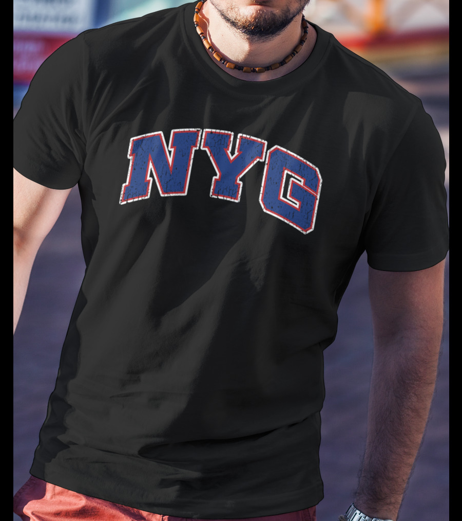 NYG Vintage New York Football Classic Blue And Red T-Shirt